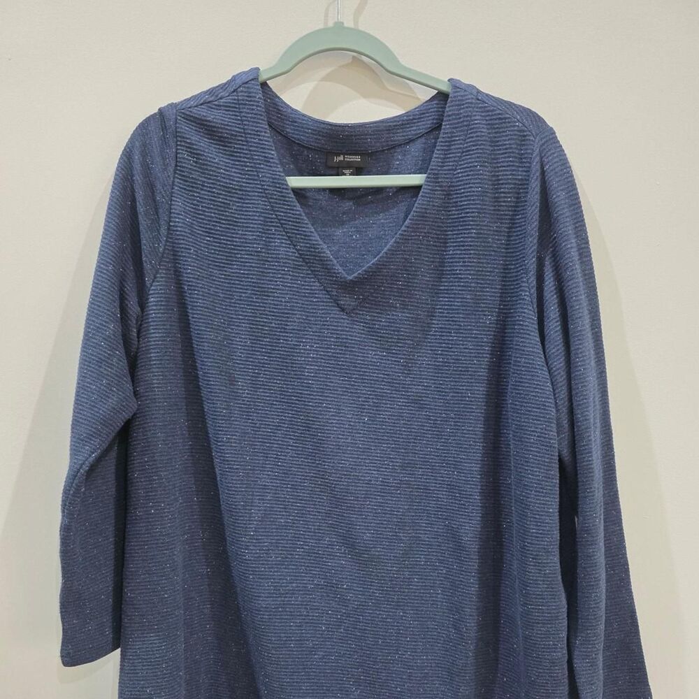 J-jill Women's Navy and Blue T-shirt
